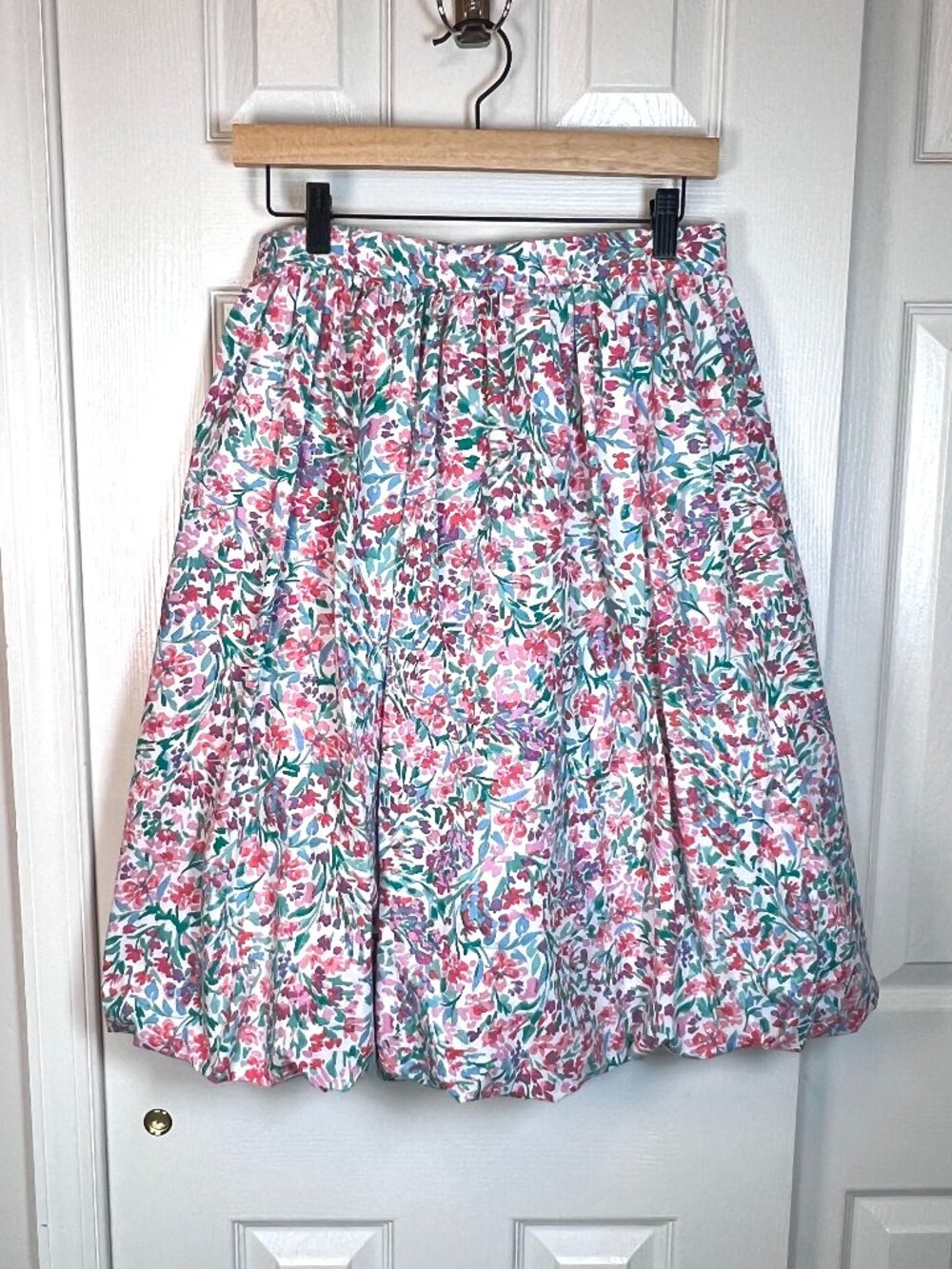 J.Crew Factory Ditzy Floral Bubble Hem Midi Skirt Size Med Spring Girlhood